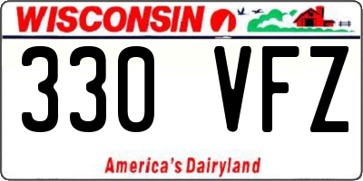 WI license plate 330VFZ