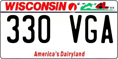 WI license plate 330VGA