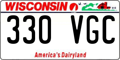 WI license plate 330VGC