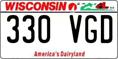 WI license plate 330VGD