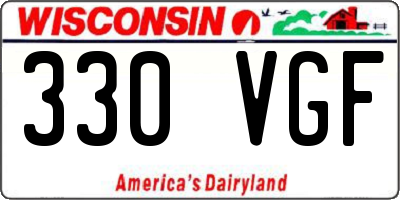 WI license plate 330VGF