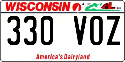 WI license plate 330VOZ