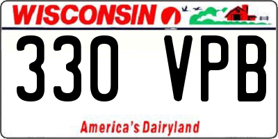 WI license plate 330VPB