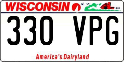 WI license plate 330VPG