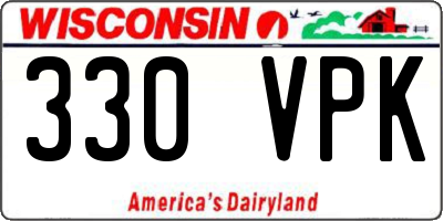 WI license plate 330VPK