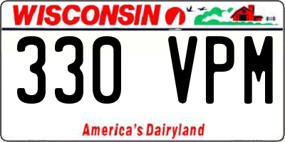 WI license plate 330VPM