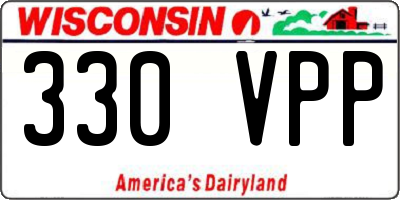 WI license plate 330VPP