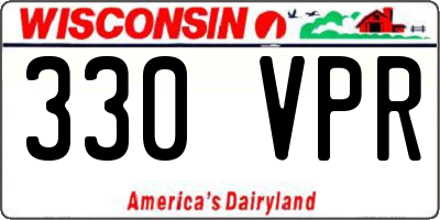 WI license plate 330VPR