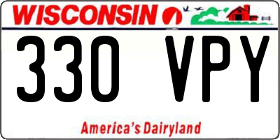 WI license plate 330VPY