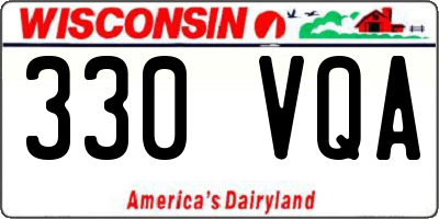 WI license plate 330VQA