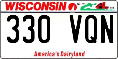 WI license plate 330VQN