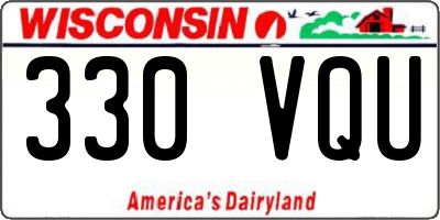 WI license plate 330VQU