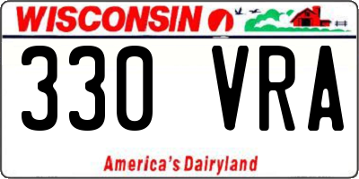 WI license plate 330VRA