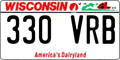 WI license plate 330VRB