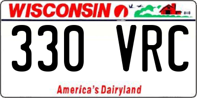 WI license plate 330VRC