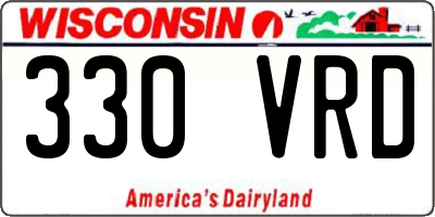 WI license plate 330VRD