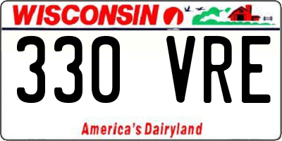 WI license plate 330VRE