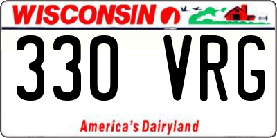 WI license plate 330VRG