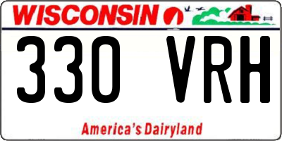WI license plate 330VRH