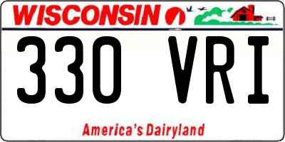 WI license plate 330VRI