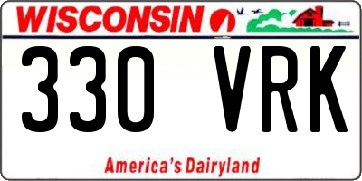 WI license plate 330VRK