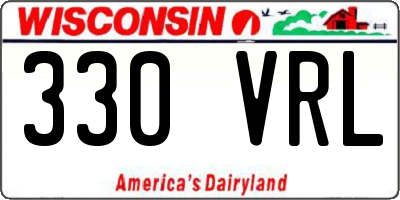 WI license plate 330VRL