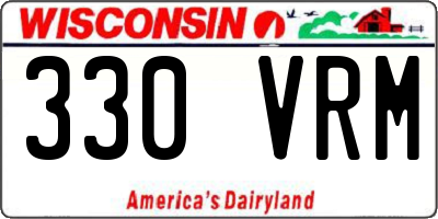 WI license plate 330VRM