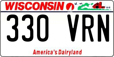 WI license plate 330VRN