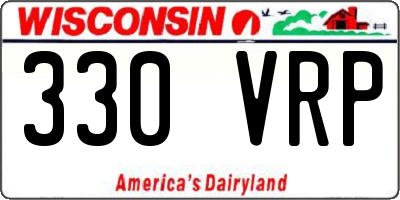 WI license plate 330VRP