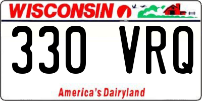 WI license plate 330VRQ