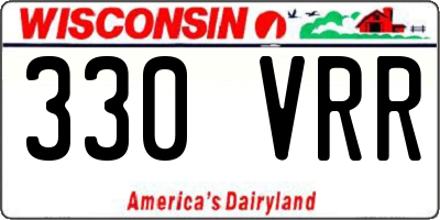 WI license plate 330VRR