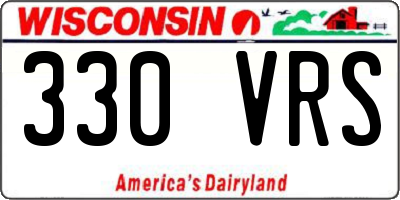 WI license plate 330VRS