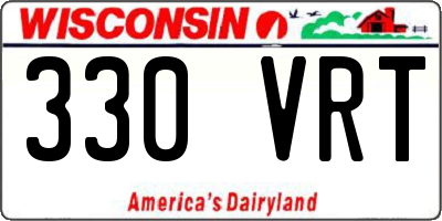 WI license plate 330VRT