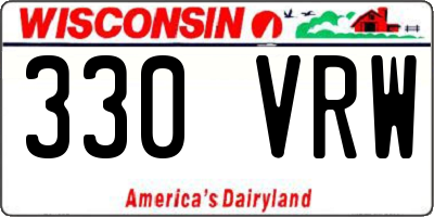 WI license plate 330VRW