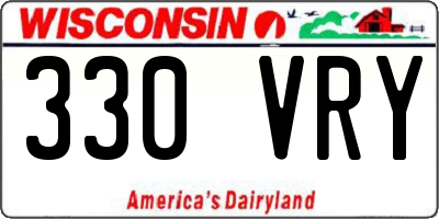 WI license plate 330VRY