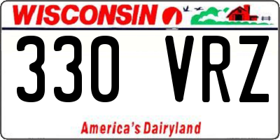WI license plate 330VRZ