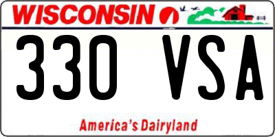 WI license plate 330VSA