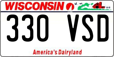 WI license plate 330VSD