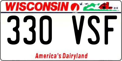 WI license plate 330VSF