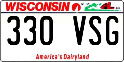 WI license plate 330VSG