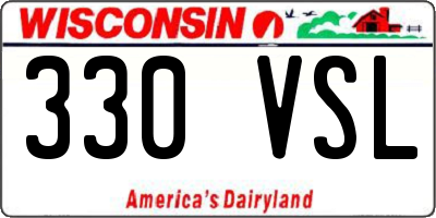 WI license plate 330VSL
