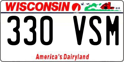 WI license plate 330VSM