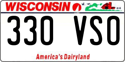 WI license plate 330VSO