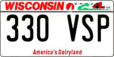 WI license plate 330VSP