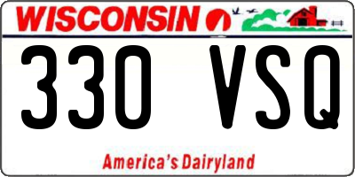 WI license plate 330VSQ