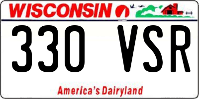 WI license plate 330VSR