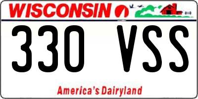 WI license plate 330VSS