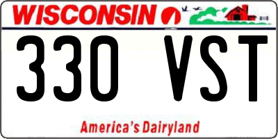 WI license plate 330VST
