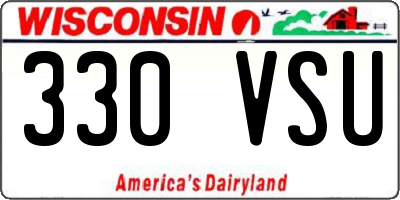 WI license plate 330VSU
