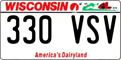 WI license plate 330VSV